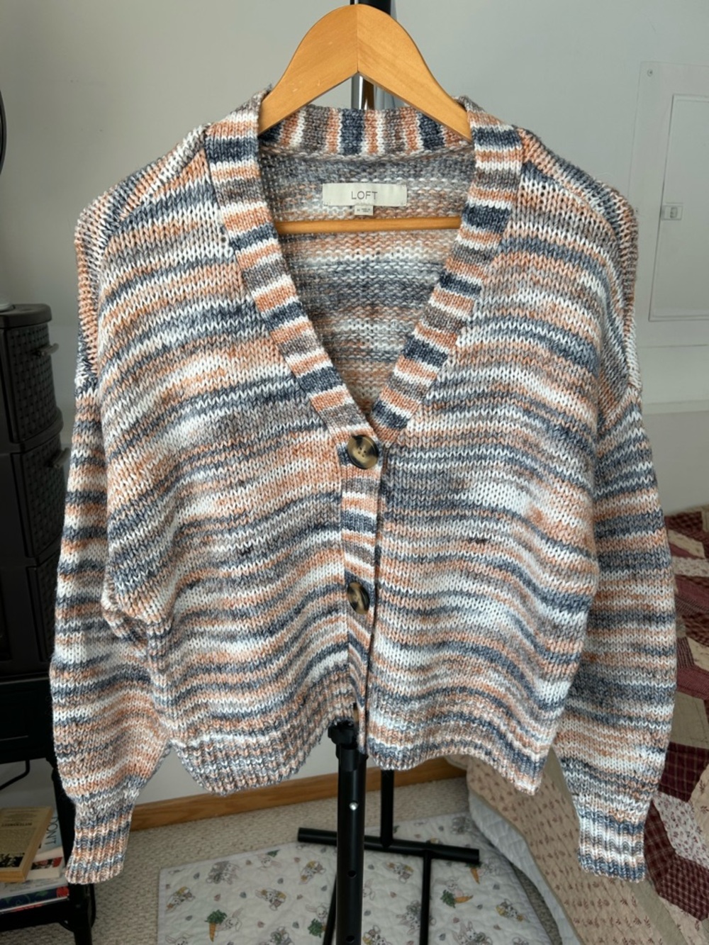 Loft Knit Spacedye Cardigan Sweater